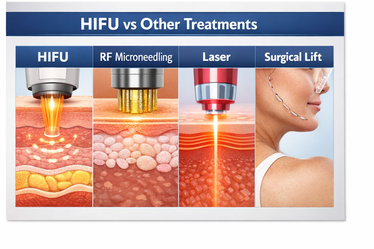 HIFU Machine vs RF, Laser, and Microneedling